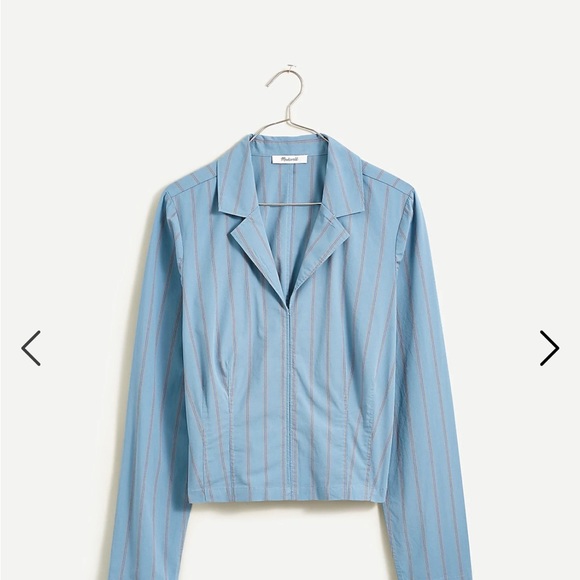 Madewell Poplin Hook-Front Shrunken Shirt - Picture 5 of 6